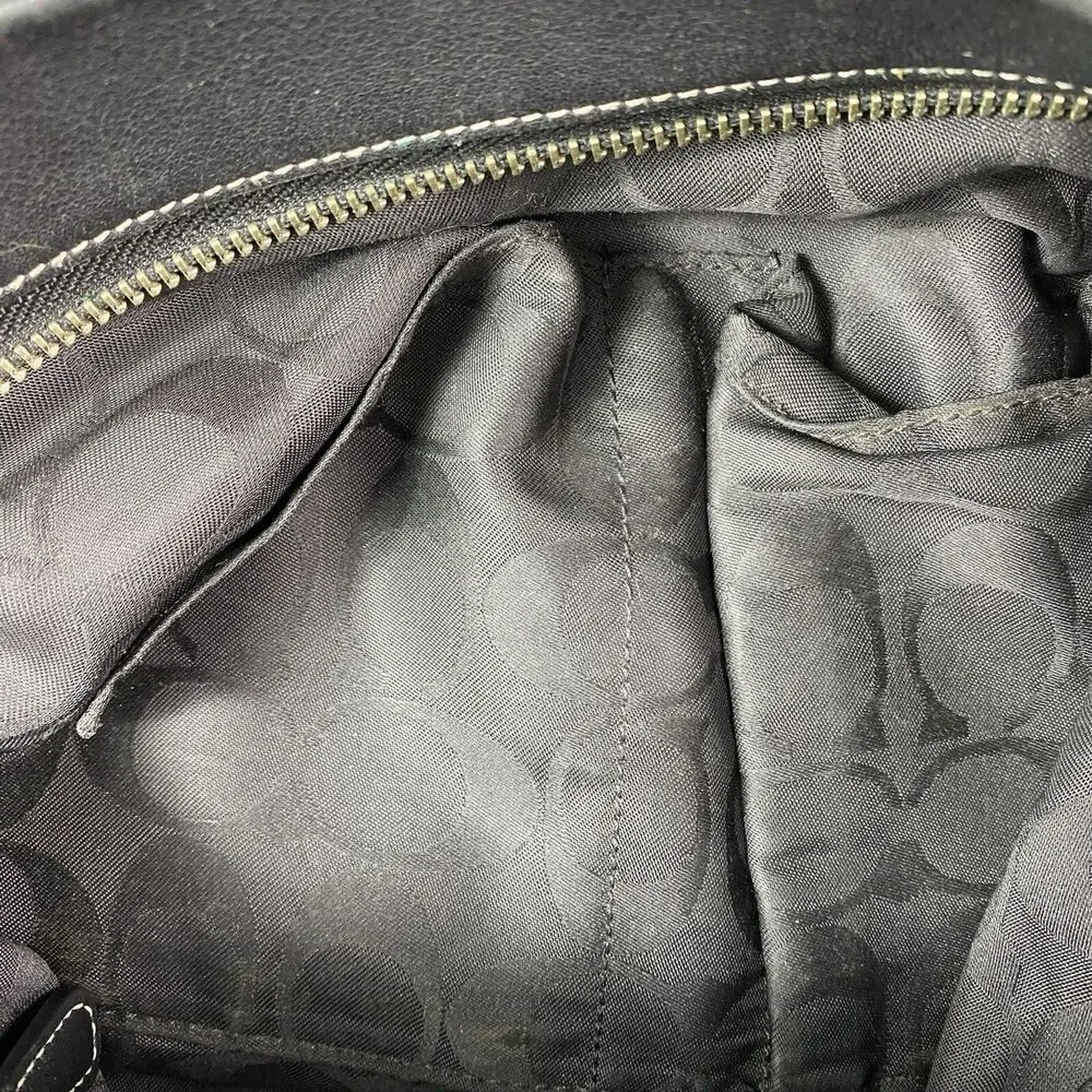 COACH Soho Black Leather Slim Duffle Bag 1414 Vintage Y2K Crossbody Messenger